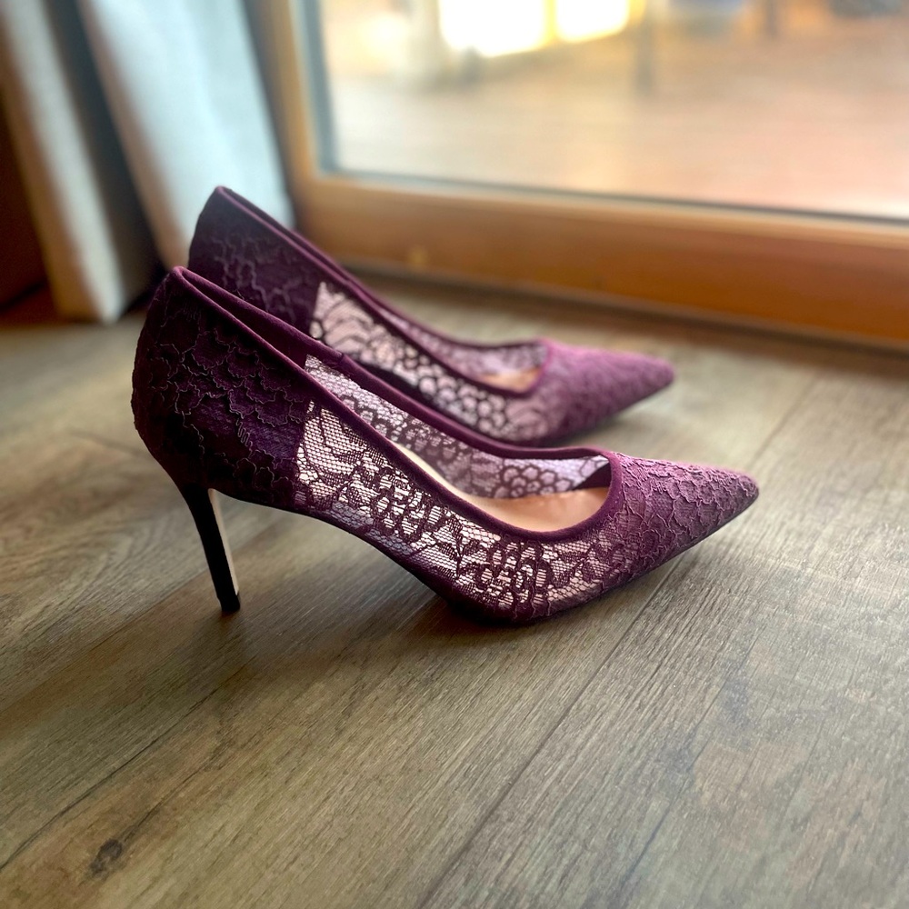 Just Fab Maroon Lace High Heels